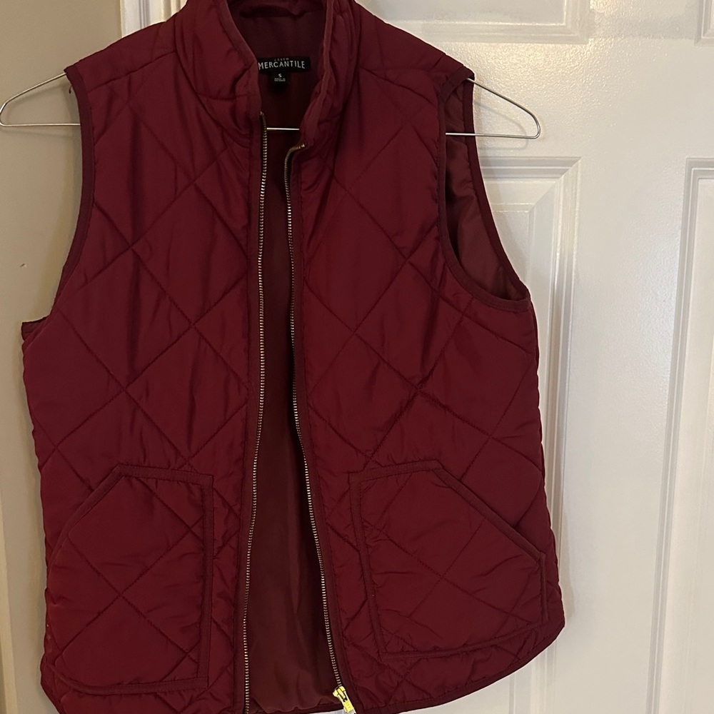 J. Crew Factory Maroon Quilted Vest